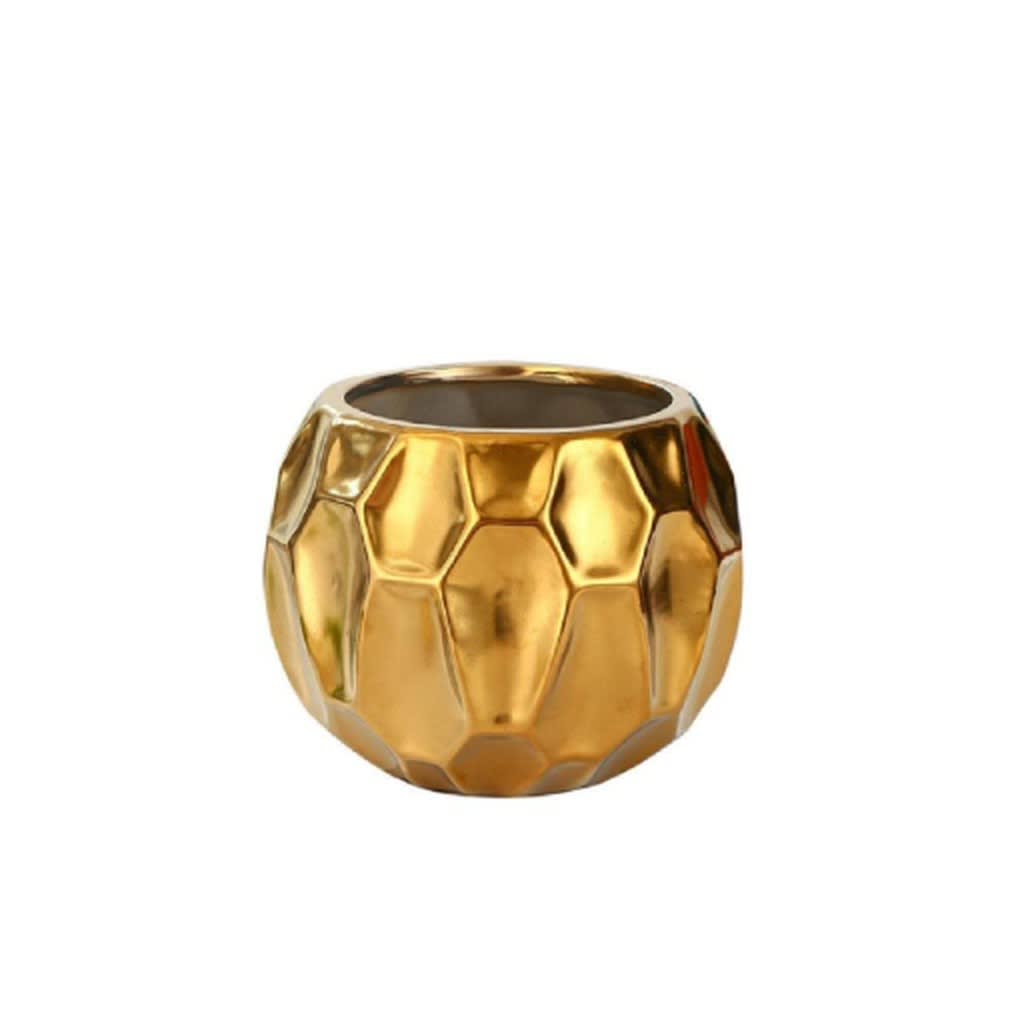 Ceramic Vase (Gold & Brown) - view 1