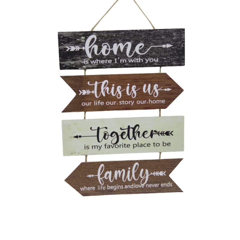 Wooden Wall Hanging Sign Board (Brown) - view 1