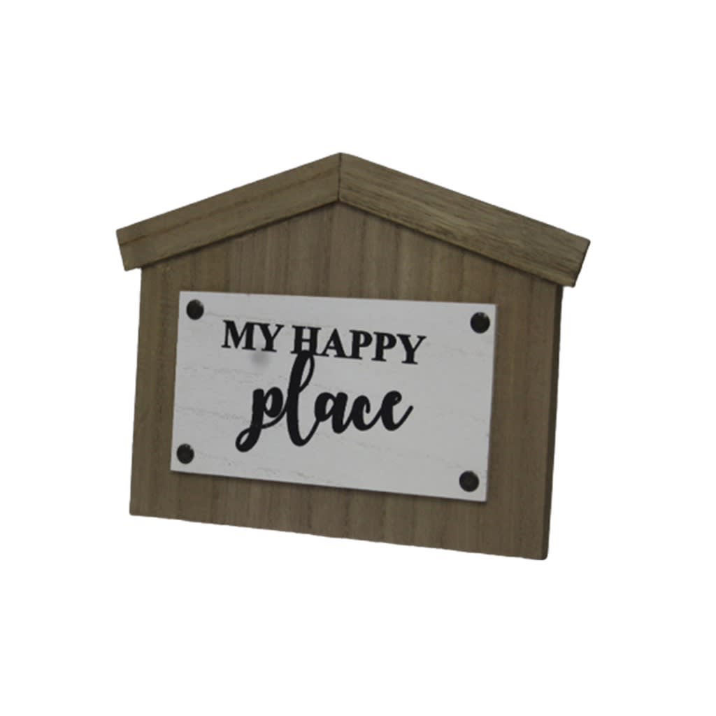 Wooden Wall Hanging Sign Board (Brown & Silver) - view 1