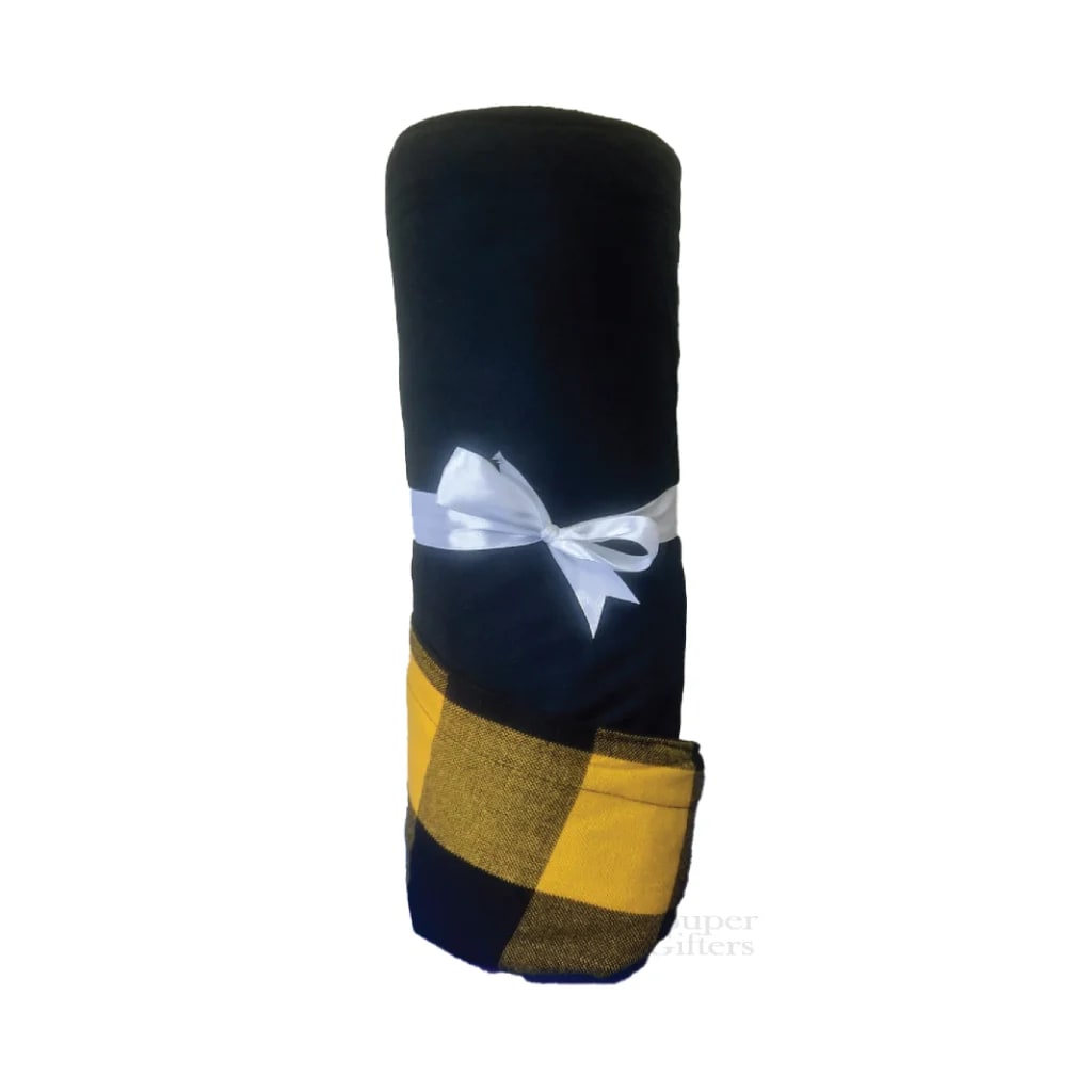 Maasai fleece Blanket Light ( yellow Black checkered)