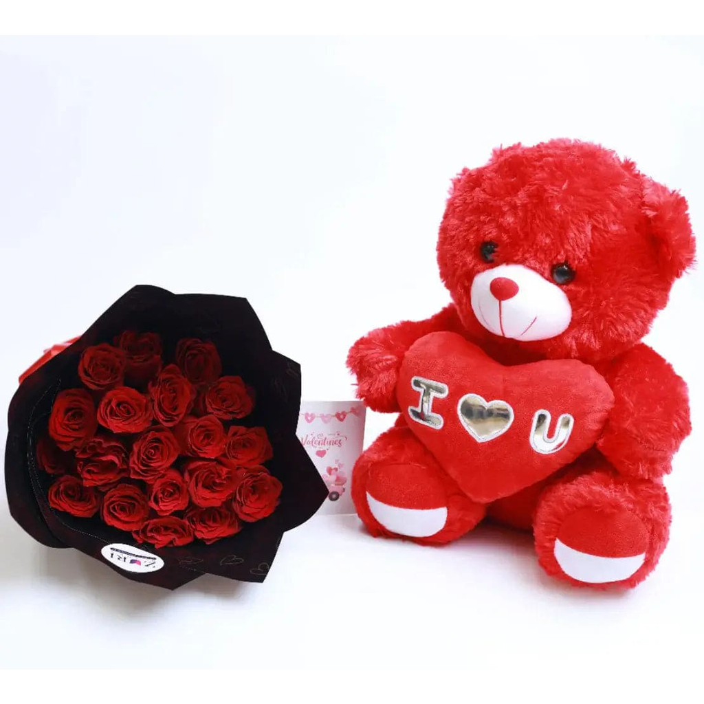 Passionate Red Roses Teddy Bear