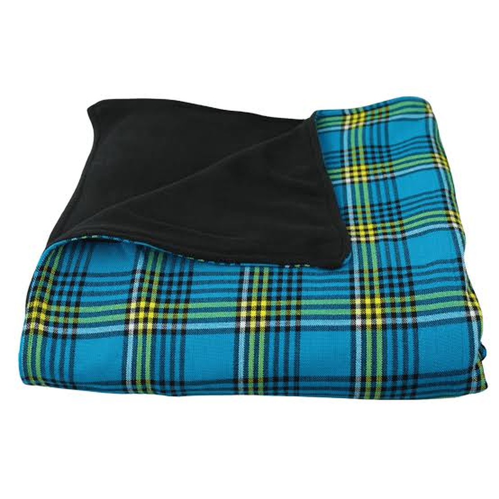 Maasai Fleece Blanket (Blue-Yellow Checkered  Shuka)