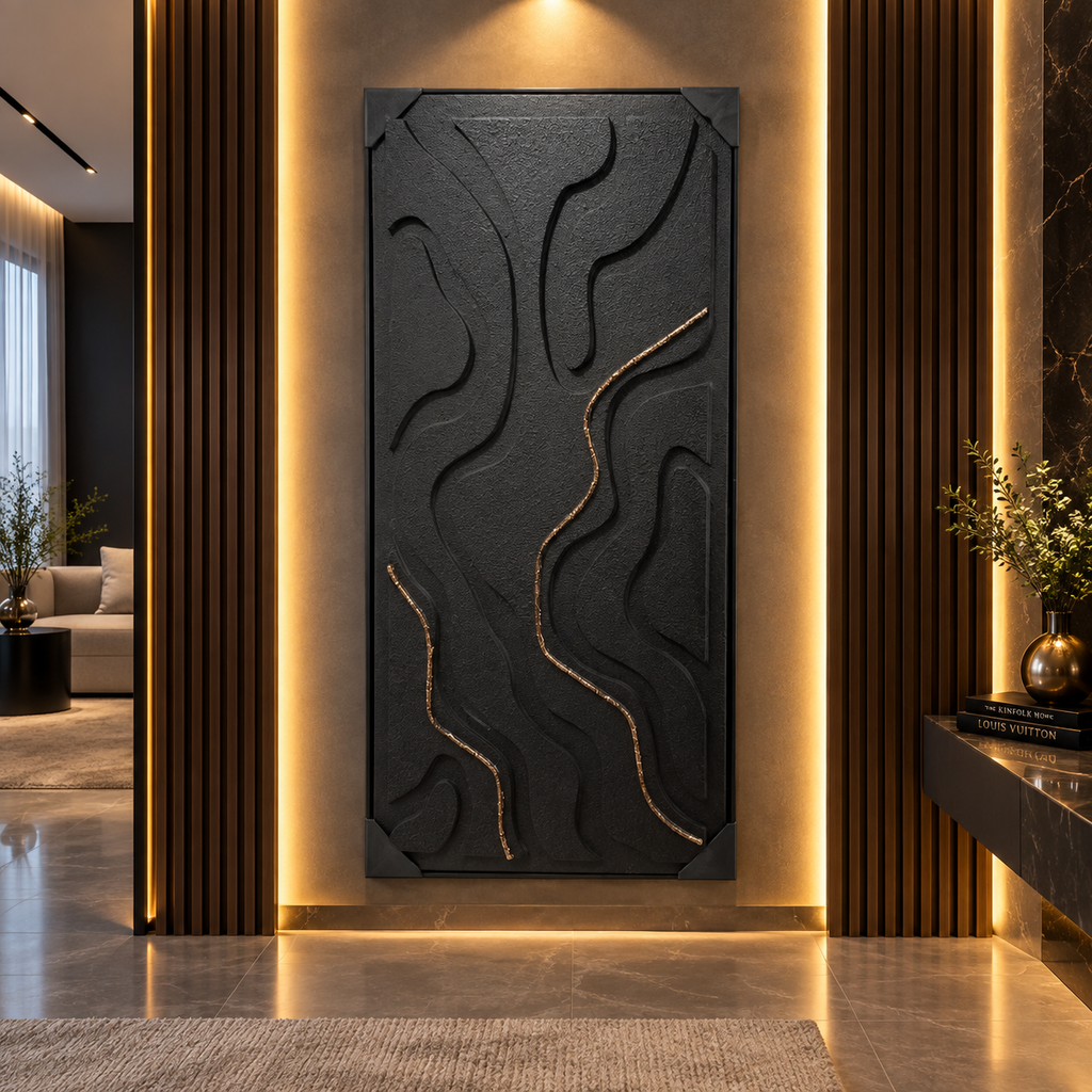 Canvas With Gypsum(120cm by 70cm) (Black)