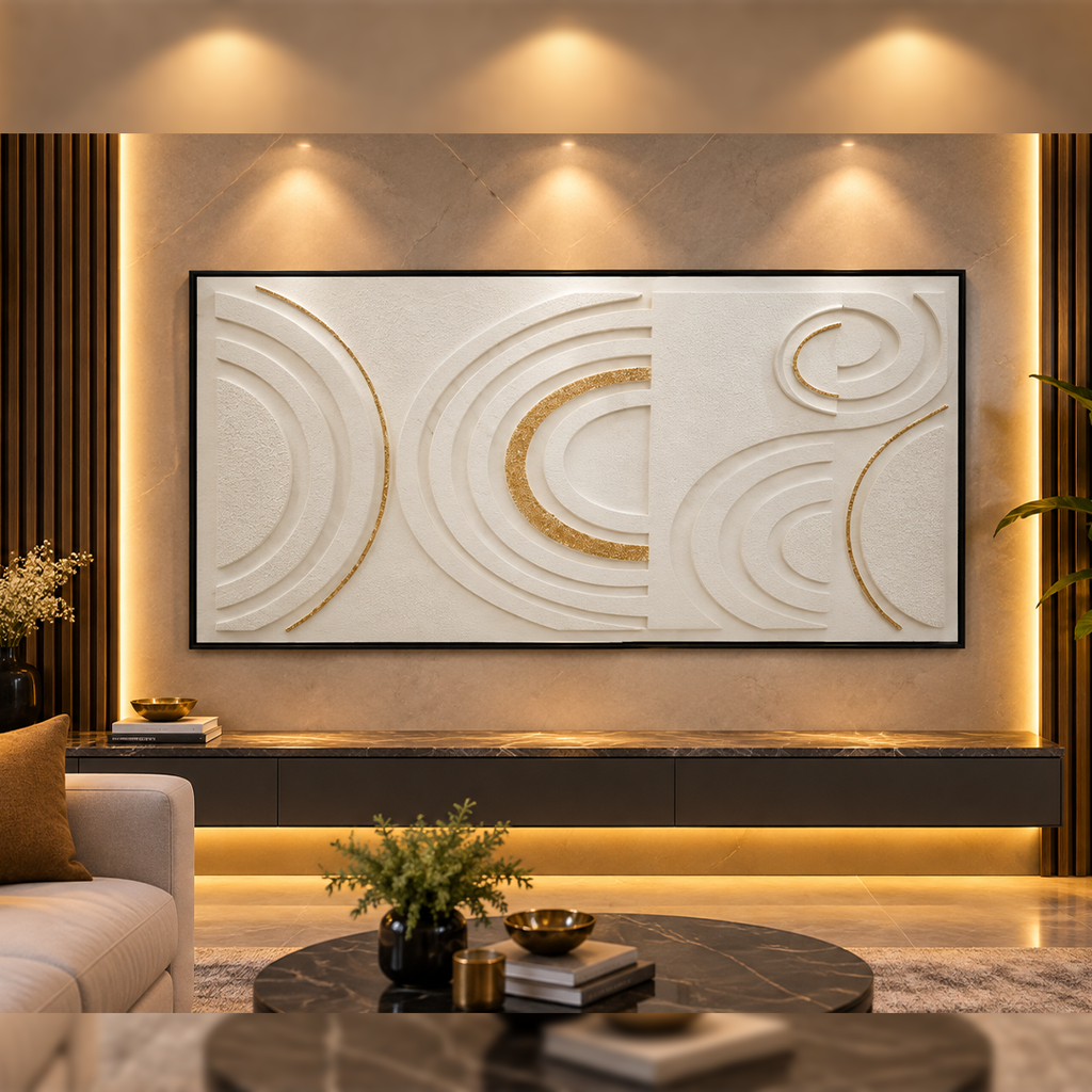 Canvas With Gypsum(120cm by 70cm) (Gold)
