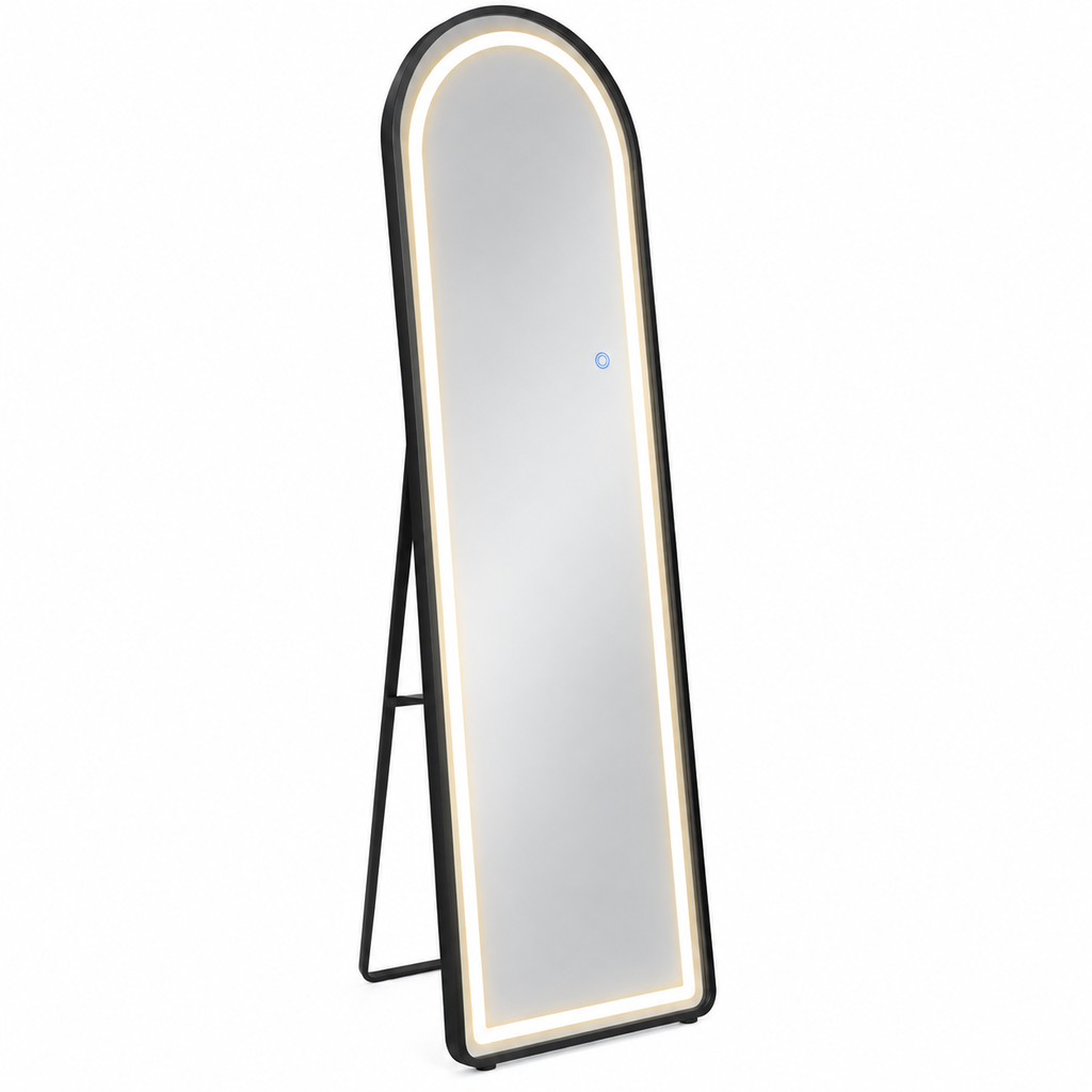 Led Full-Length Standing Mirror (Black) 160cm