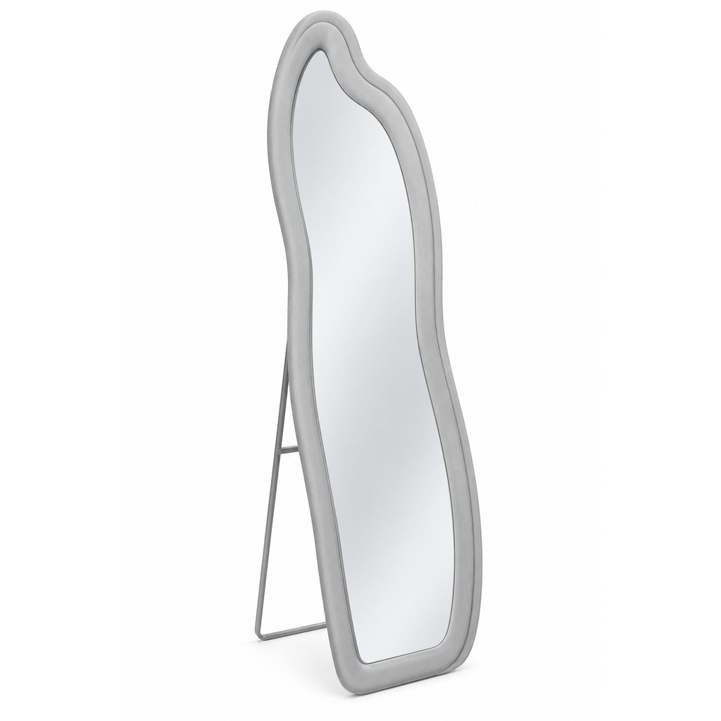 Irregular Wavy Full-Length Standing Mirror (Grey)