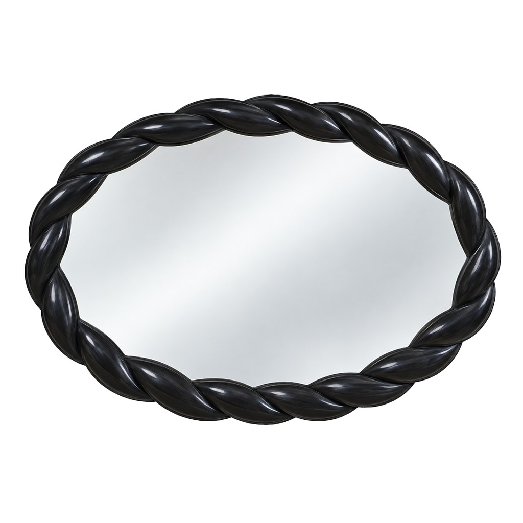 Braided Oval Wall Mirror (Black)