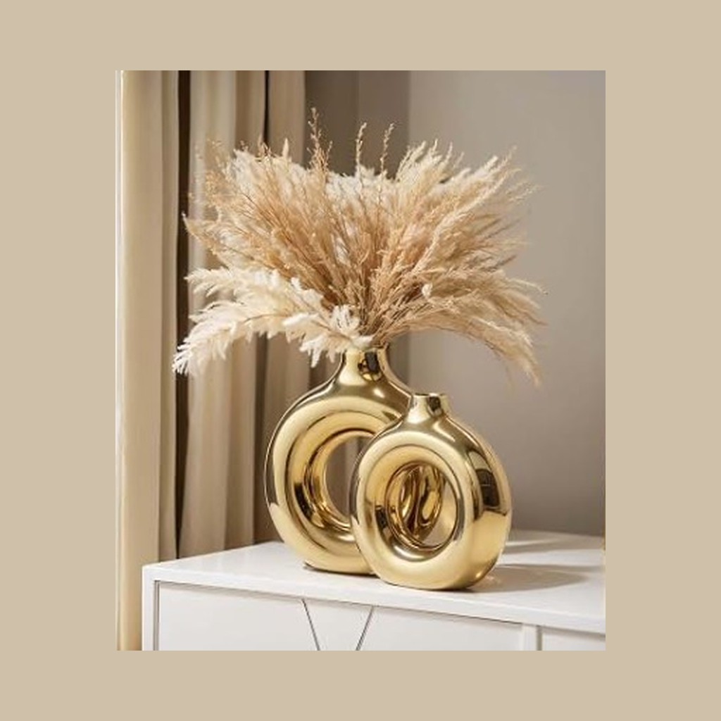 Decorative Ceramic Flower Vase (Grey)