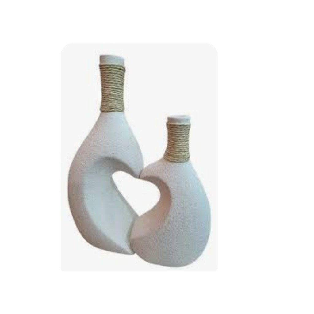 Ceramic 2pc Love Vase