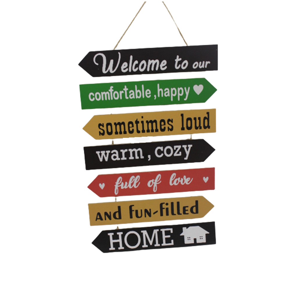 Wooden Wall Hanging Sign Board (Black)