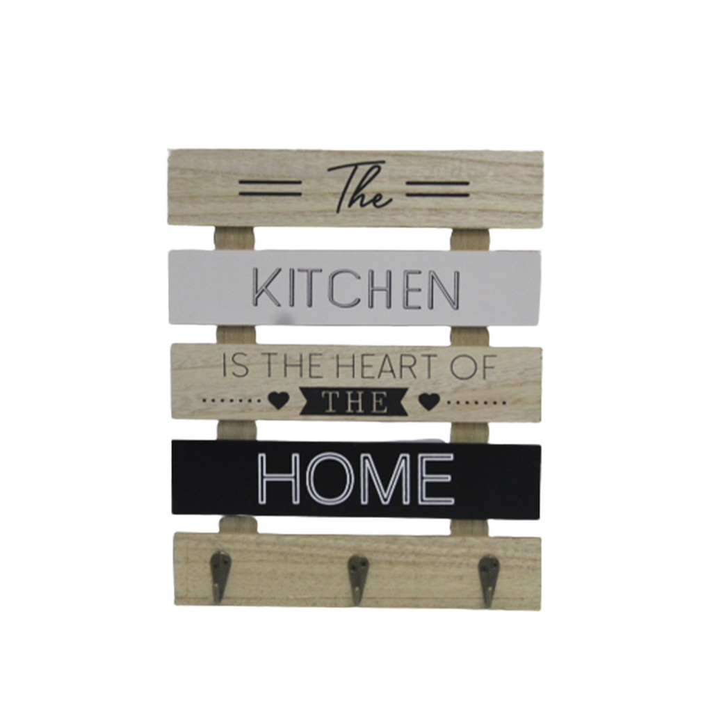 Wooden Wall Hanging Sign Board (Grey & Silver, Design B)