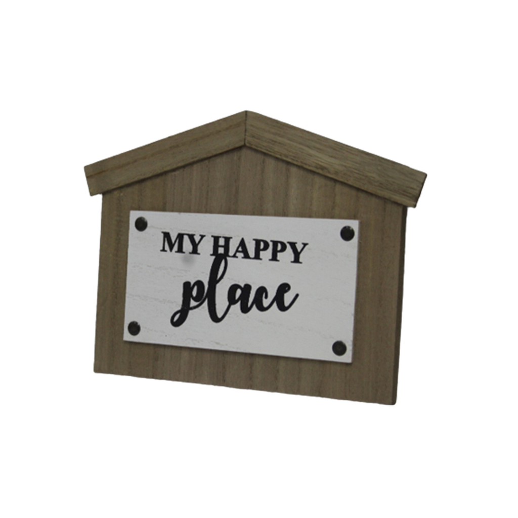 Wooden Wall Hanging Sign Board (Brown & Silver)