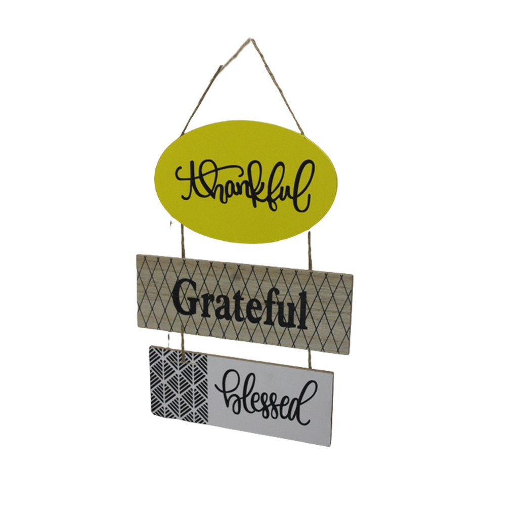 Wooden Wall Hanging Sign Board (Grey)