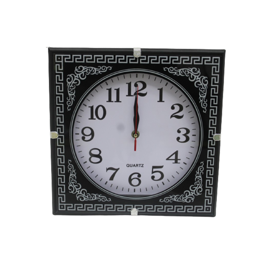 Black Square Wall Clock (Black)