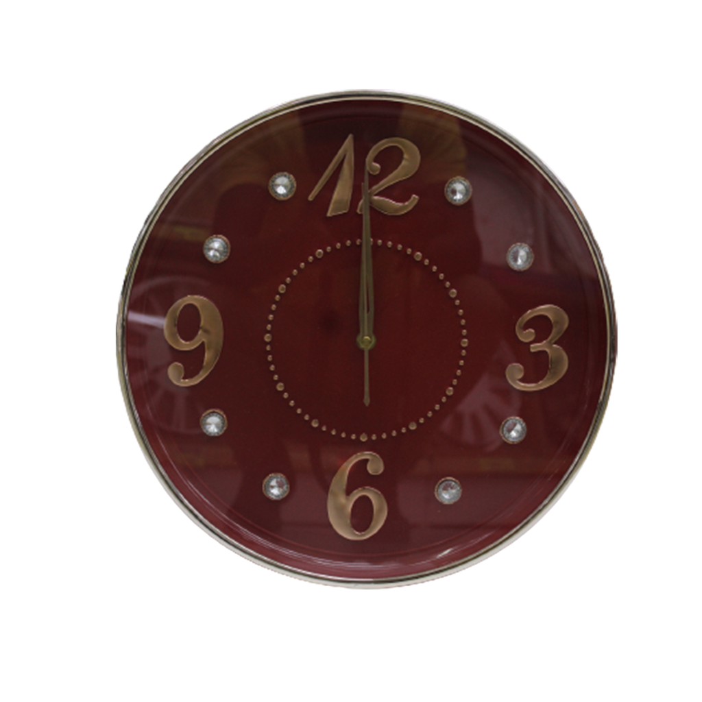 Round Wall Clock (Black & Maroon)