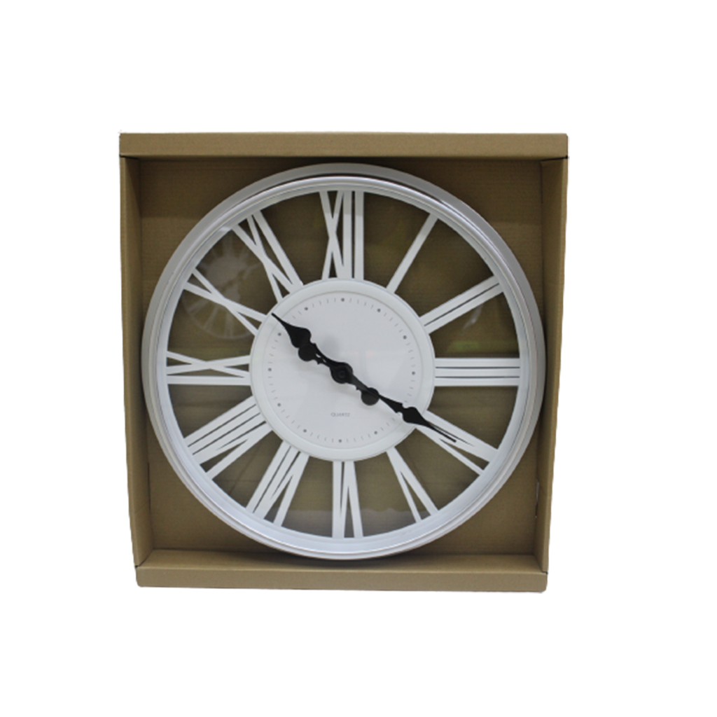 Non-Ticking Wall Clock (Silver)