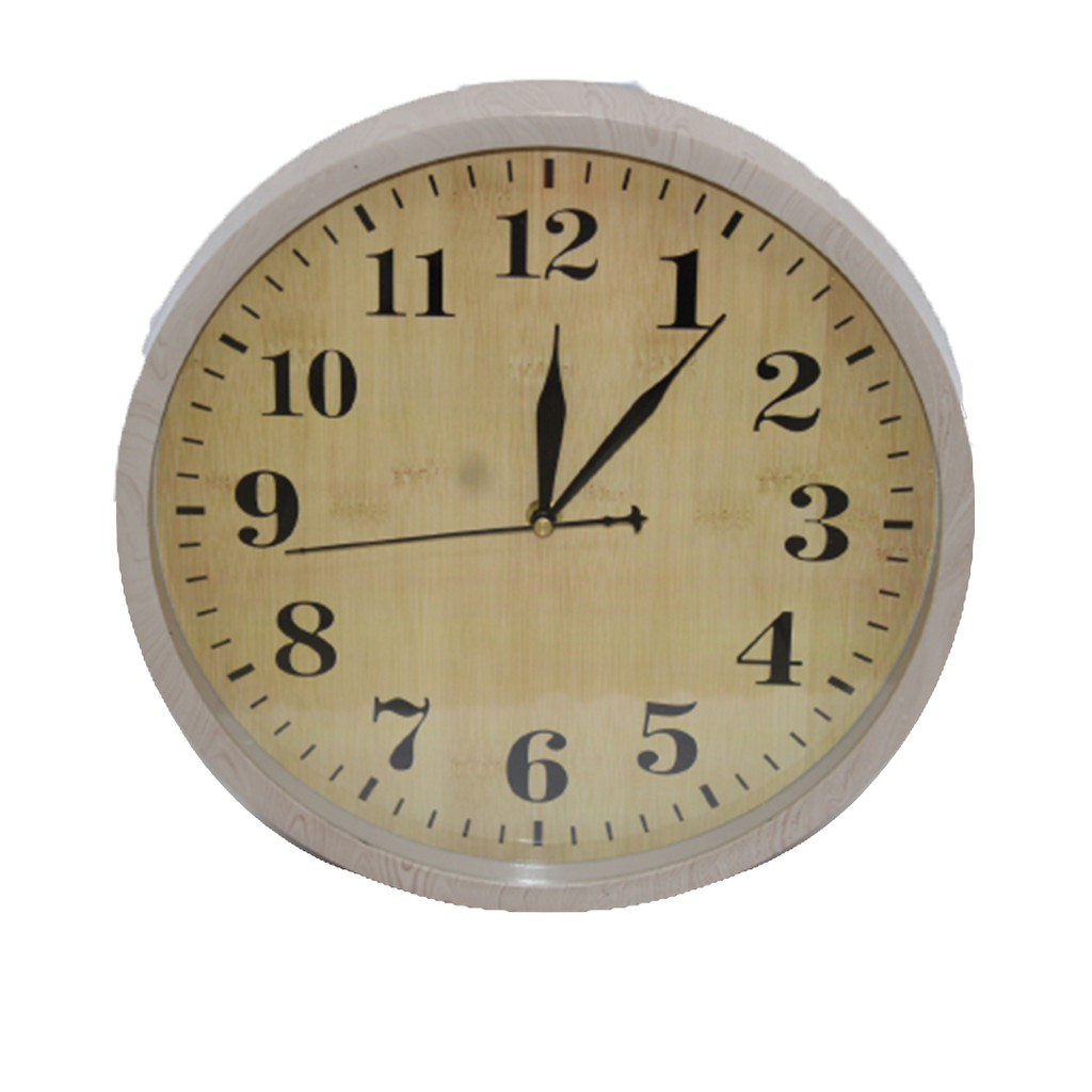 Round Wall Clock (Grey & Beige)