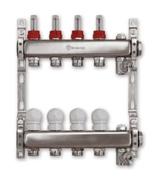 AB Gulvvarmefordeler i rustfritt 9 kurser m/ flowmeter