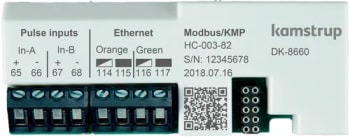 Multical Modbus TCP/IP, inputs