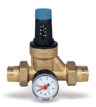 Watts DRVNM 1/2" trykkreduksjonsventil med manometer 1-6 bar