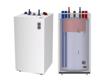 Borø akkumulatortank TIDA 200 liter – BF12 spiral Ø22mm (600x637x1170mm) - 3bar