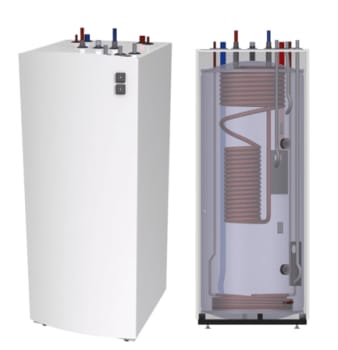 Borø akkumulatortank TIDA 500 liter – B25 - SOL14 kobberspiraler,  Ø22mm (700x747x1760mm) - 3bar