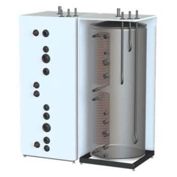 Borø akkumulatortank TIV 500L 2xBF12 kobberspiral Ø22mm (700x700x1750mm) 3bar