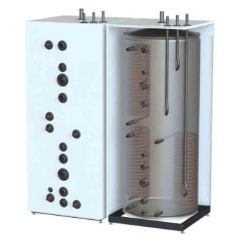 Borø akkumulatortank TIV 500L 2xB12L/1xSOL12 kobberspiral Ø22mm (700x700x1750mm) 3bar