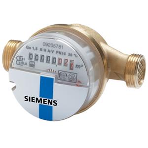 Siemens vannmåler kaldt WFK30.D110 - 2,5 m³/t, G¾" PN16, 30⁰C