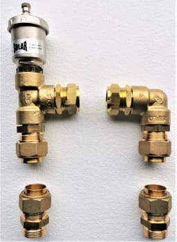 Tilkoblingpakke TUR/RETUR solfanger for Ø16mm solrør