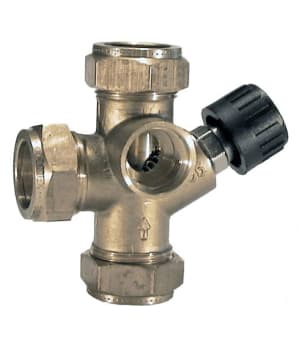 LK505 Trippelventil 15mm med avstenging og tilbakeslagsventil