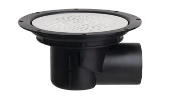 Pipelife gulvsluk med sideutløp Ø75mm, svart