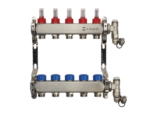 AB gulvvarmefordeler rustfritt 2-15 kurser