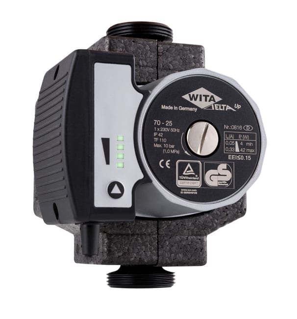 Wita sirkulasjonspumpe Delta 25-70/130mm, DN25, G1 1/2", 7,0m (H)
