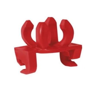 Festeklips for 14-20 mm rør, 5 mm arm. nett, rød, 400 stk