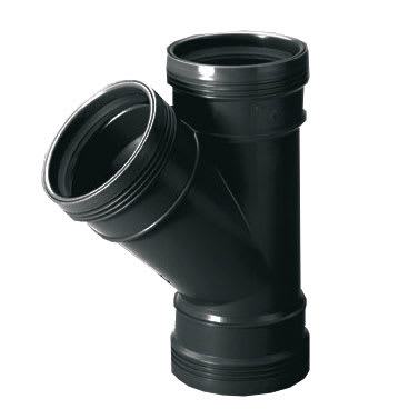 110/110X45° PLUSS WAFIX PP GRENRØR SORT