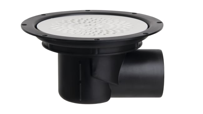 Pipelife gulvsluk med sideutløp Ø75mm, svart