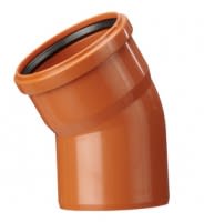 160mm x 30° PP bend, rødbrun