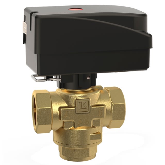 LK 525 3-veis vekselventil, 8,0 Kvs m³/h,  Rp 1" INV.  med EMV 110 230V motor - 1 meter kabel
