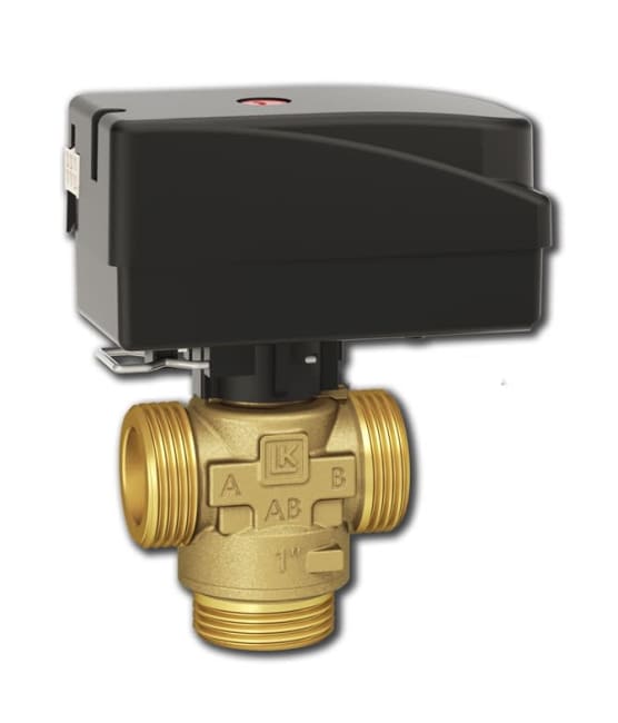 LK 525 3-veis vekselventil, 7,0 Kvs m³/h,  G 3/4" UTV.  med EMV 110 230V motor - 1 meter kabel