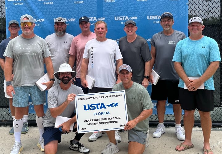 El sur de Florida y la región del Panhandle brillan en los campeonatos seccionales para adultos mayores de 40 años, categorías femenina 3.5 y masculina 3.0/4.0.