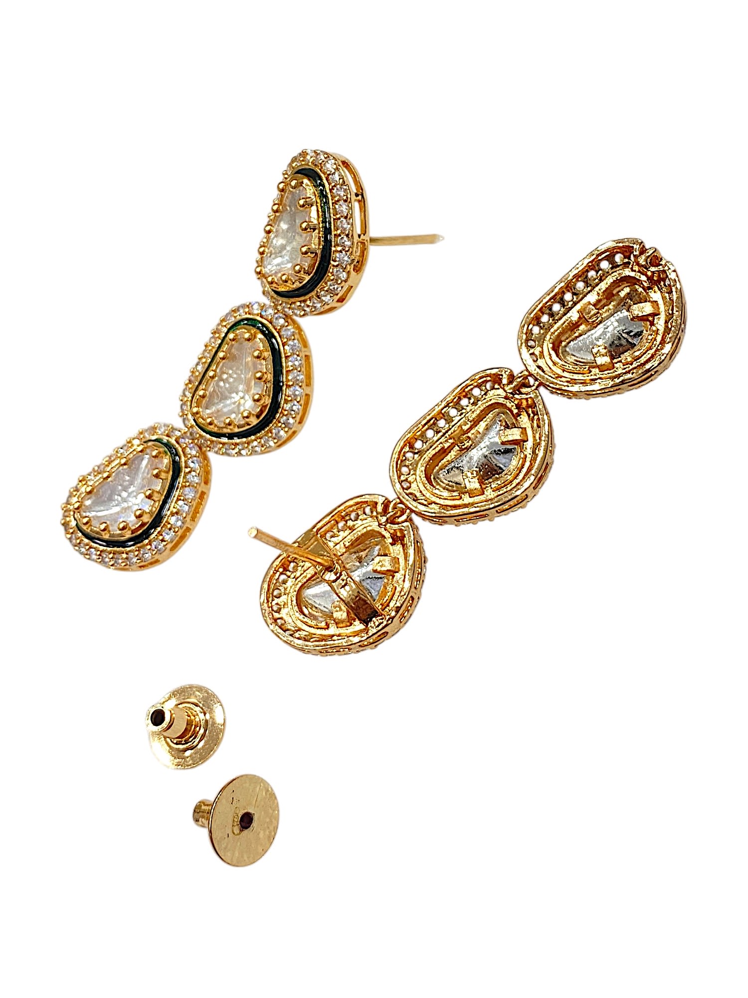 Mehendi Antique Gold Chandelier Earrings thumbnail 6