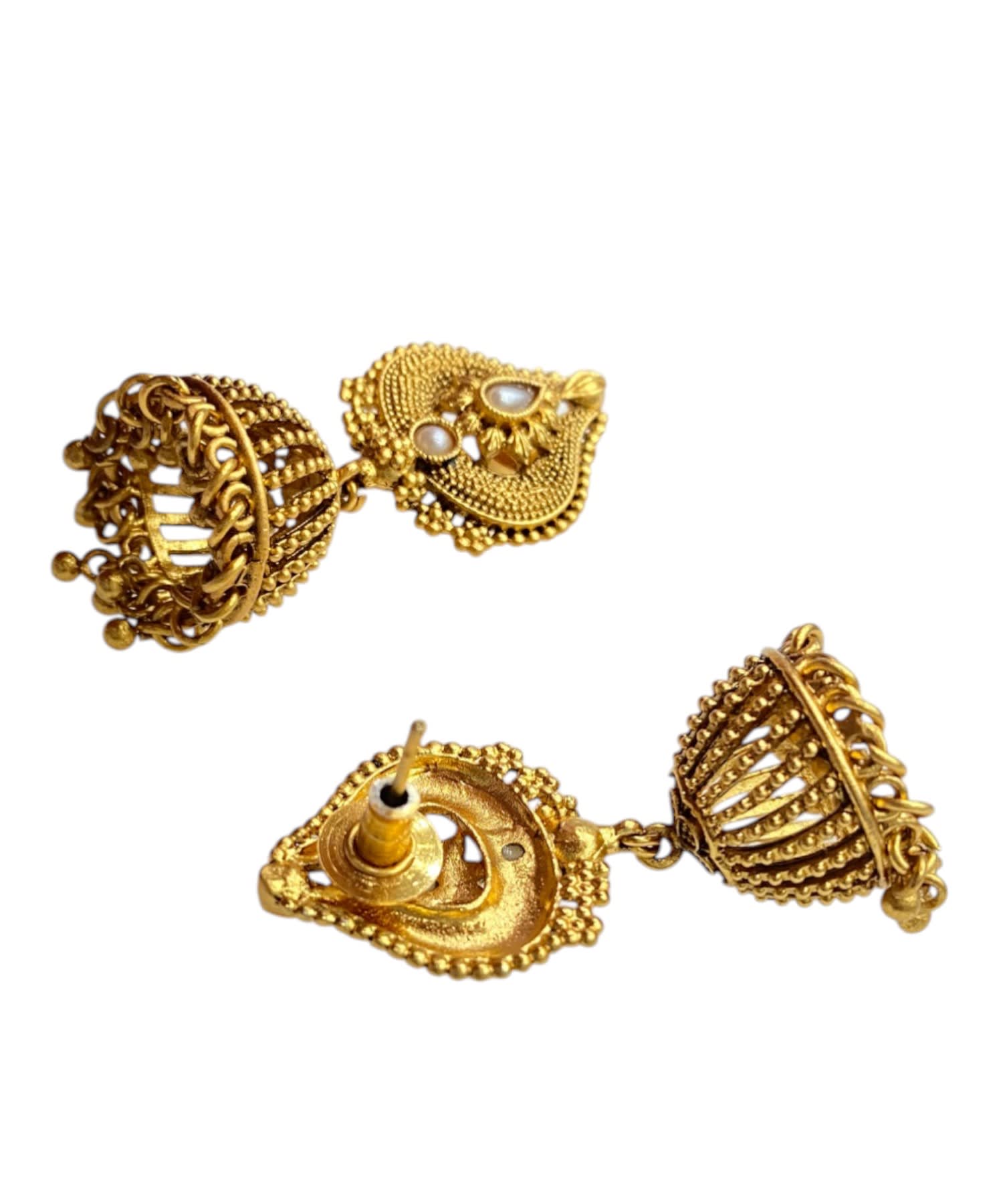 Navratri Temple Drop Earrings thumbnail 5