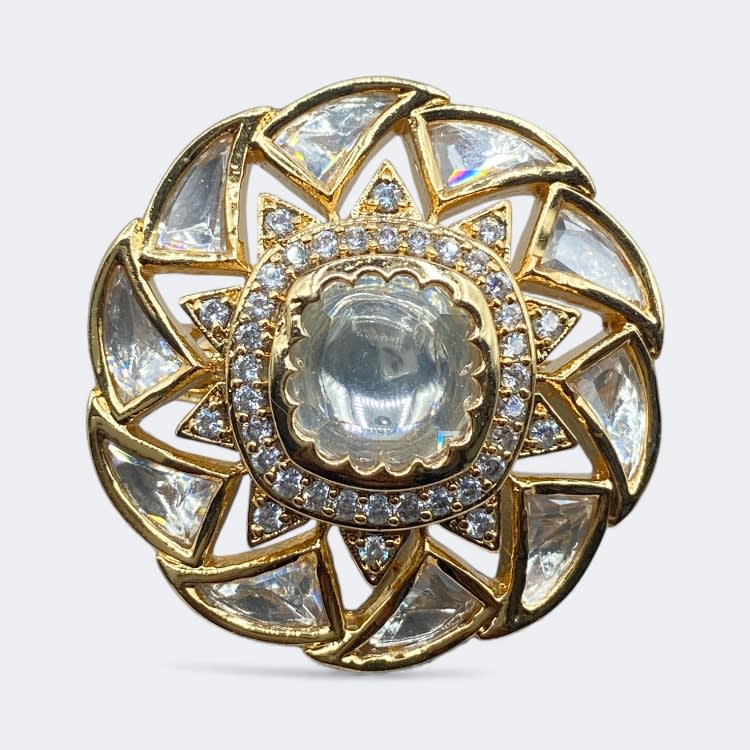 Festive Kundan Finger Ring thumbnail 2