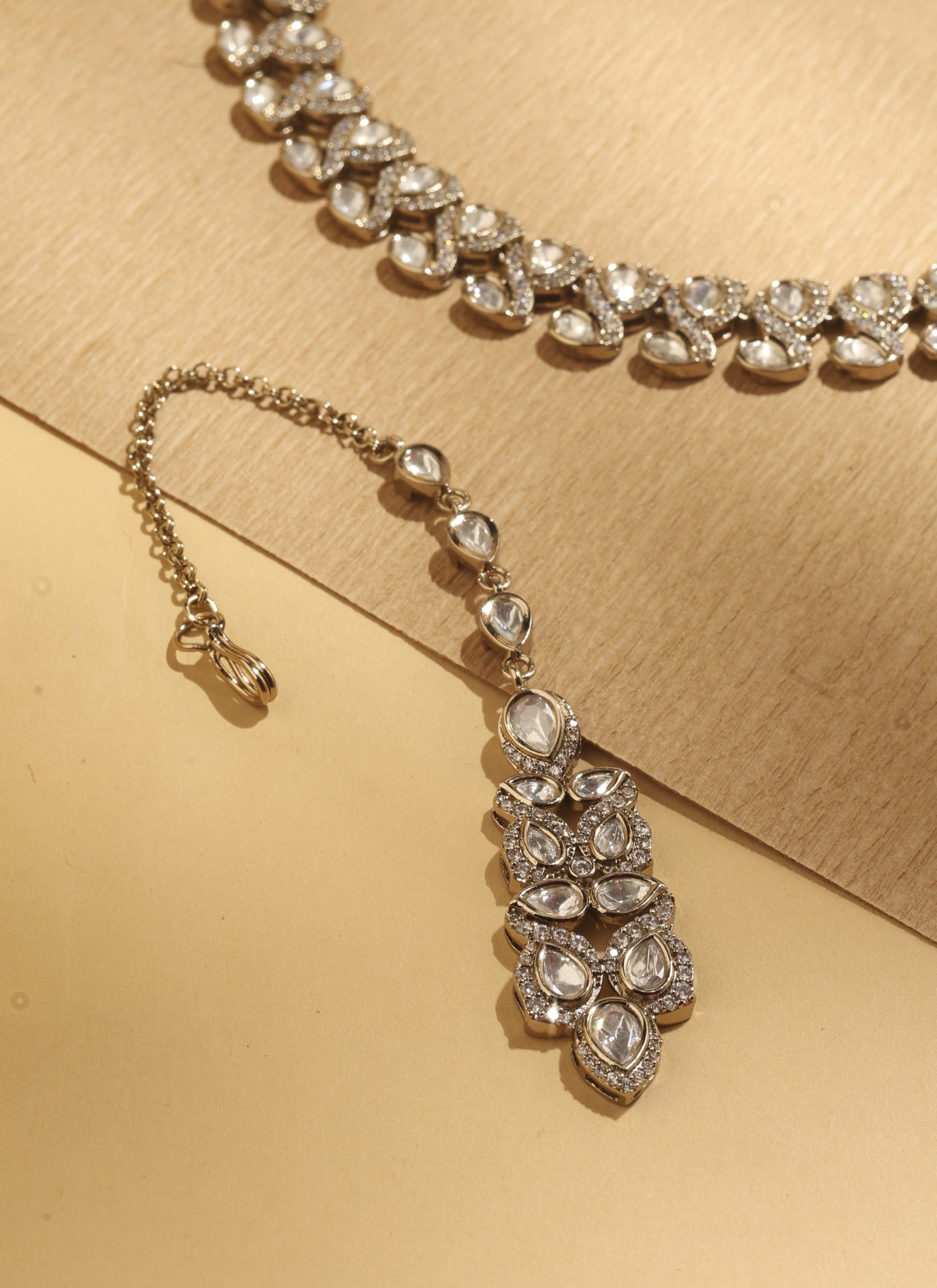 Bridal Kundan Choker Set — handcrafted Necklace Sets by Sirini Jewellery - back view
