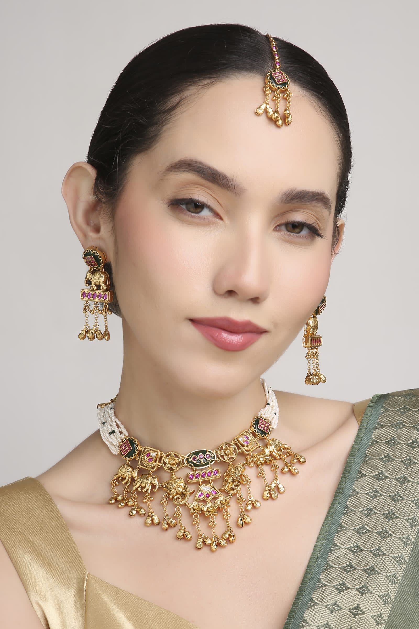 Puja Polki Bridal Set — handcrafted Necklace Sets by Sirini Jewellery