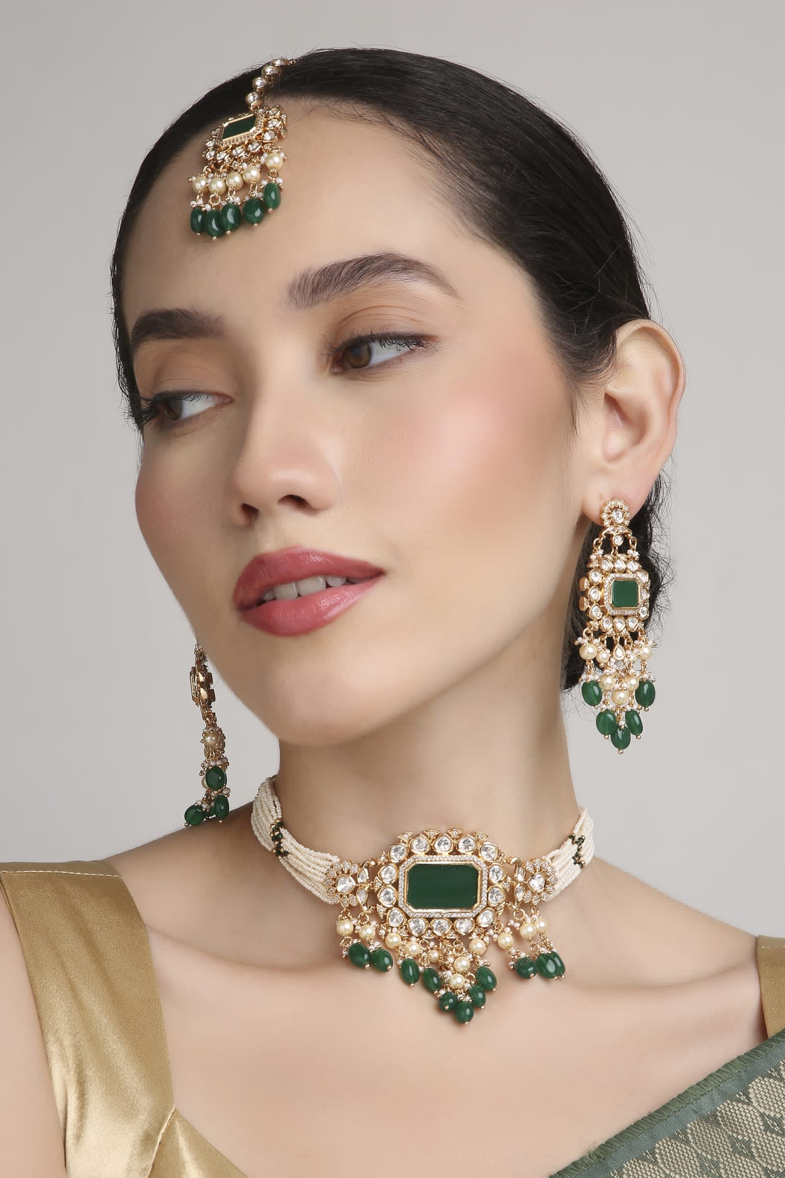 Dulhan Kundan Layered Set — handcrafted Necklace Sets by Sirini Jewellery