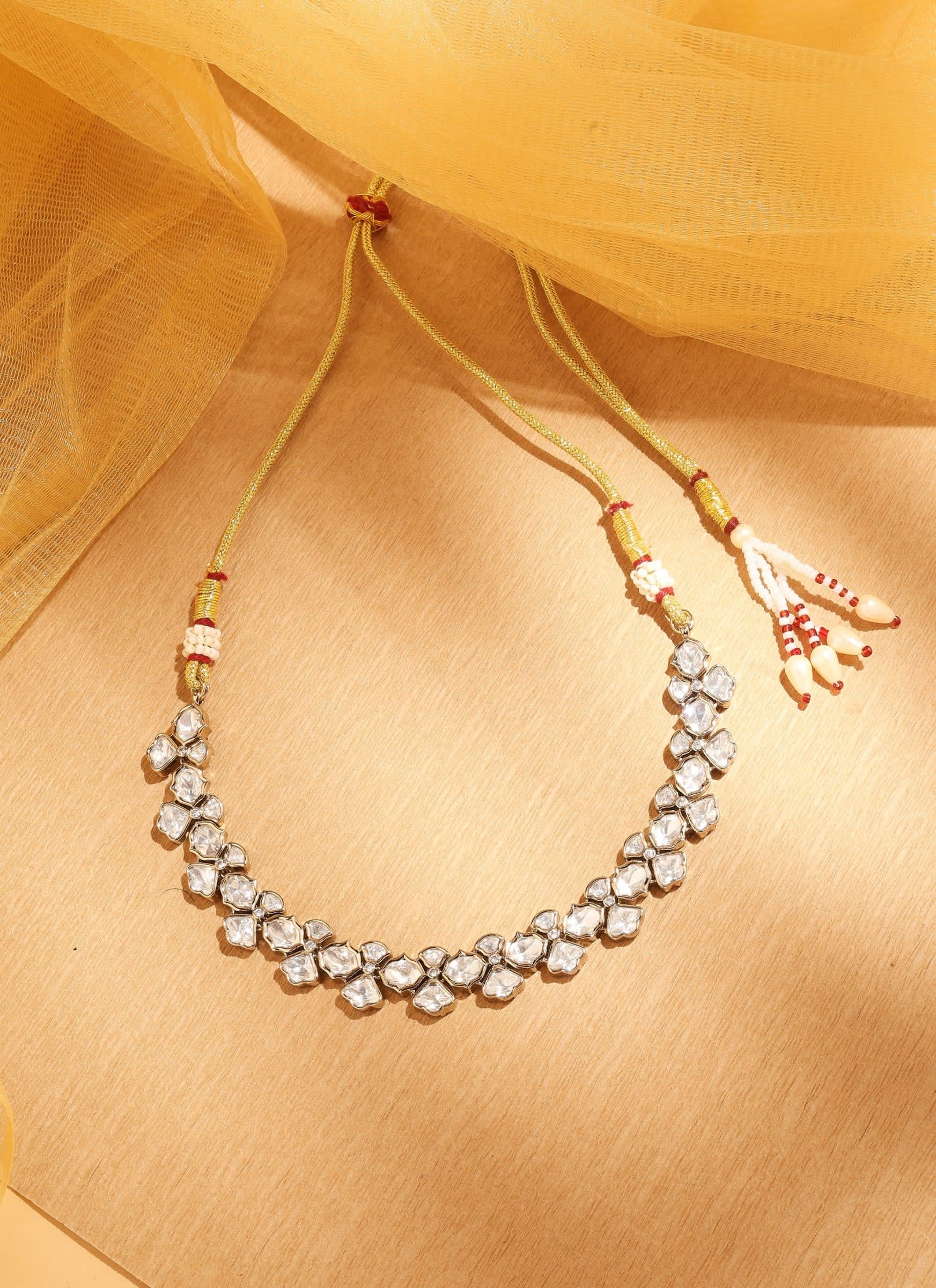Navratri Mehendi Plated Polki Necklace Set | Sirini Jewellery