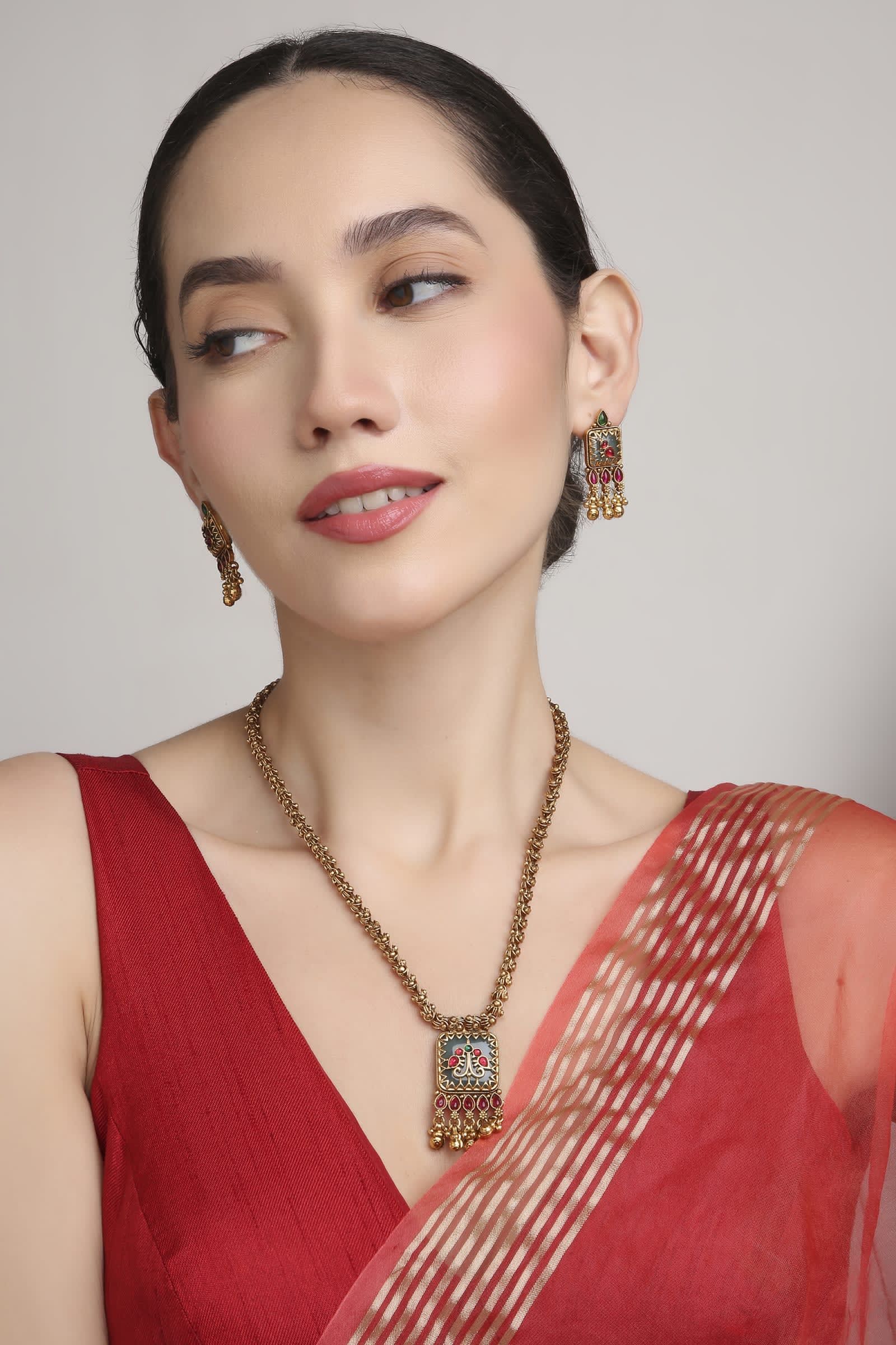 Dulhan Brass Polki Long Haar thumbnail 5