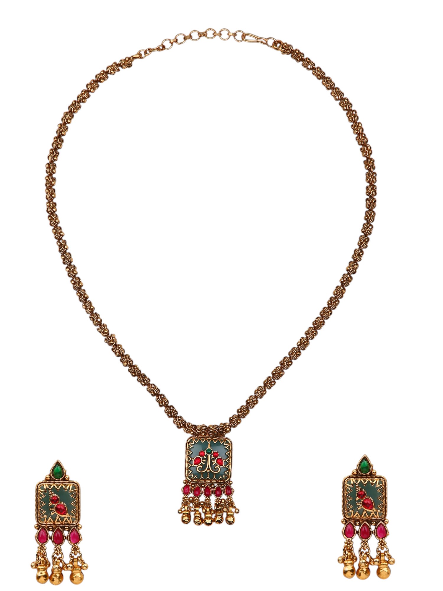 Dulhan Brass Polki Long Haar — handcrafted Long Sets by Sirini Jewellery - back view